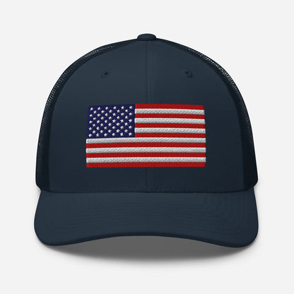 Patriotic Snapback Trucker Cap - USA Flag Design