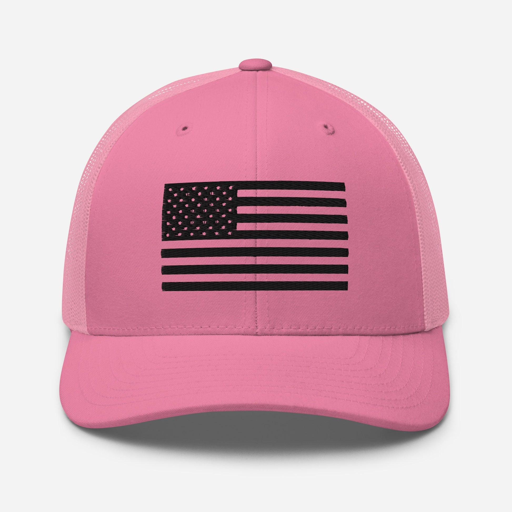 Black & White American Flag Patriotic Snapback Trucker Cap