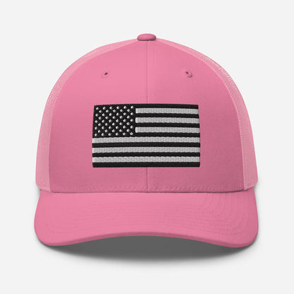 Patriotic Snapback Trucker Cap - American Flag Design