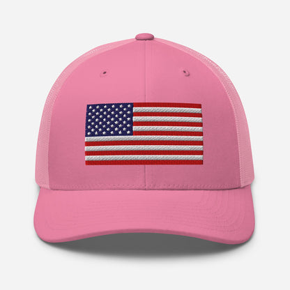 Patriotic Snapback Trucker Cap - USA Flag Design