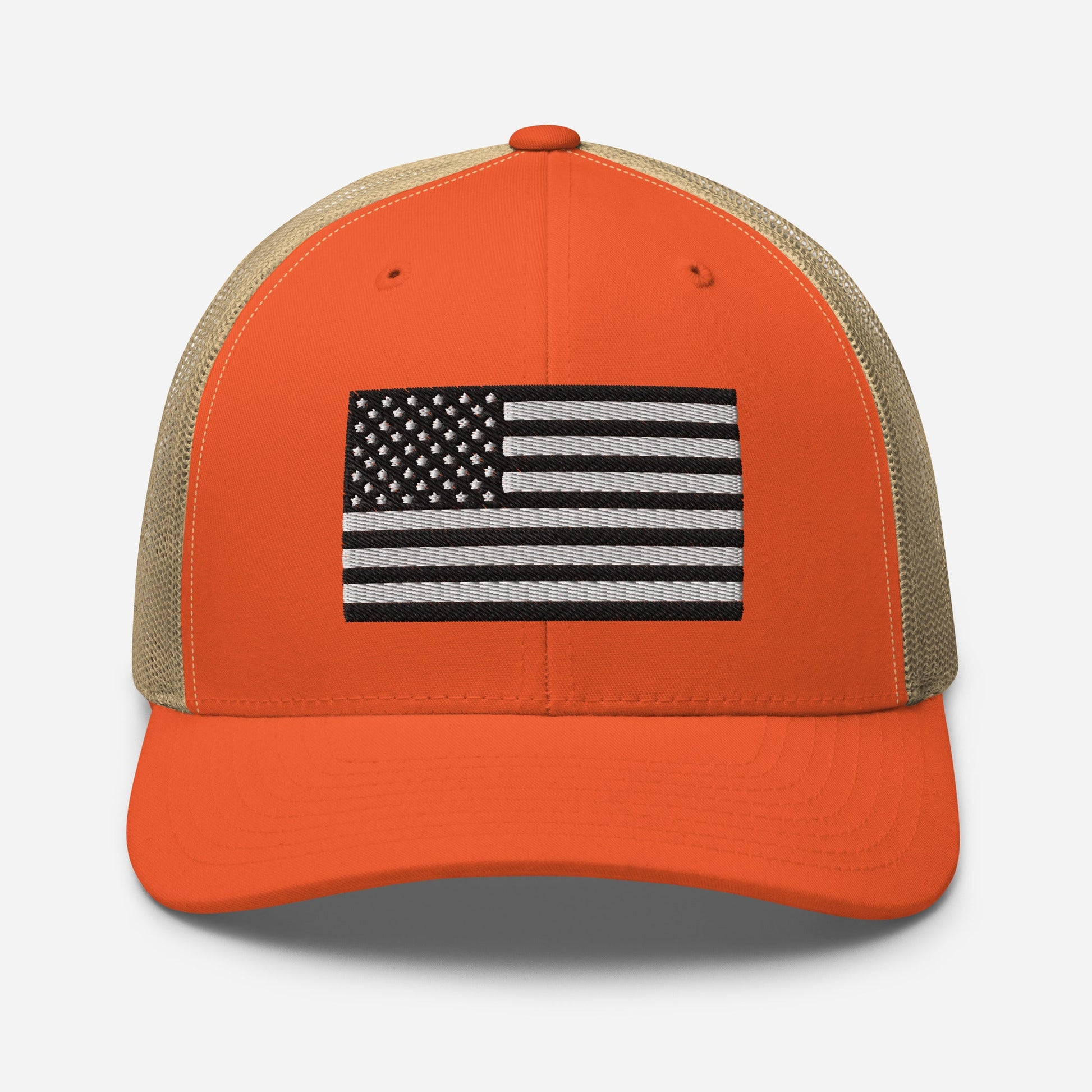 Patriotic Snapback Trucker Cap - American Flag Design