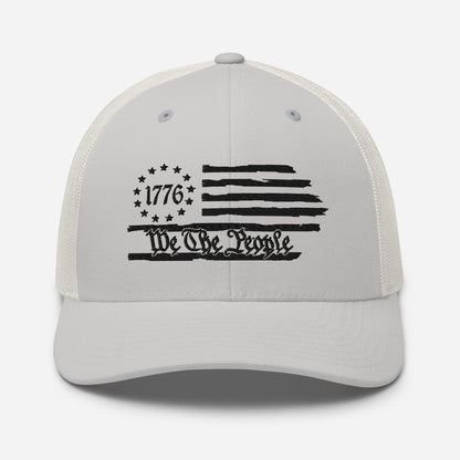 We The People 1776 Trucker Hat USA, American Flag Snapback Trucker Cap