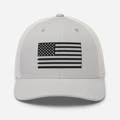 Patriotic Snapback Trucker Cap - American Flag Design