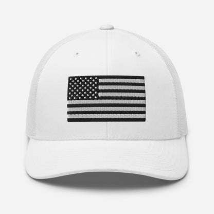 Patriotic Snapback Trucker Cap - American Flag Design