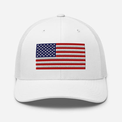 Patriotic Snapback Trucker Cap - USA Flag Design