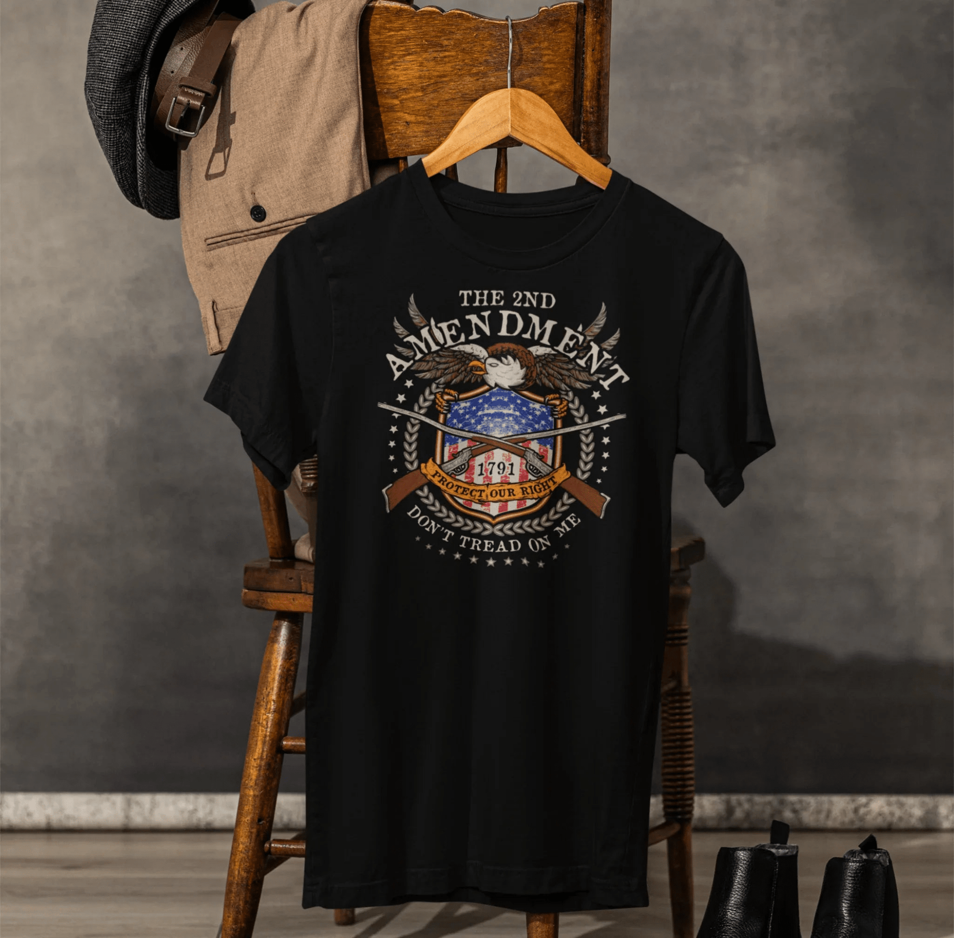 Second Amendment Don't Tread in Me Unisex T-Shirt - Patriotic Gun Rights Tee, Liberty Print Shirt, Pro - Gun Activist Clothing, American Pride - SKULLFURY MERCH
