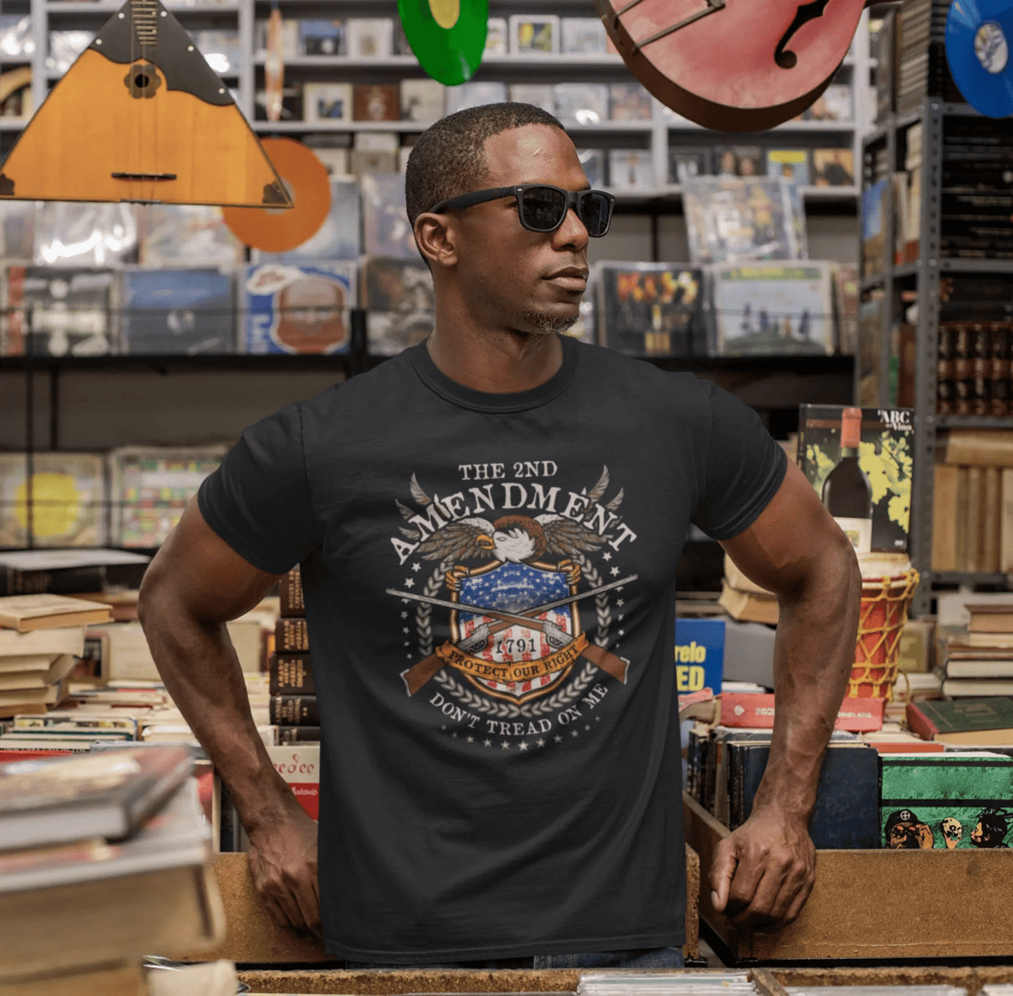 Second Amendment Don't Tread in Me Unisex T-Shirt - Patriotic Gun Rights Tee, Liberty Print Shirt, Pro - Gun Activist Clothing, American Pride - SKULLFURY MERCH