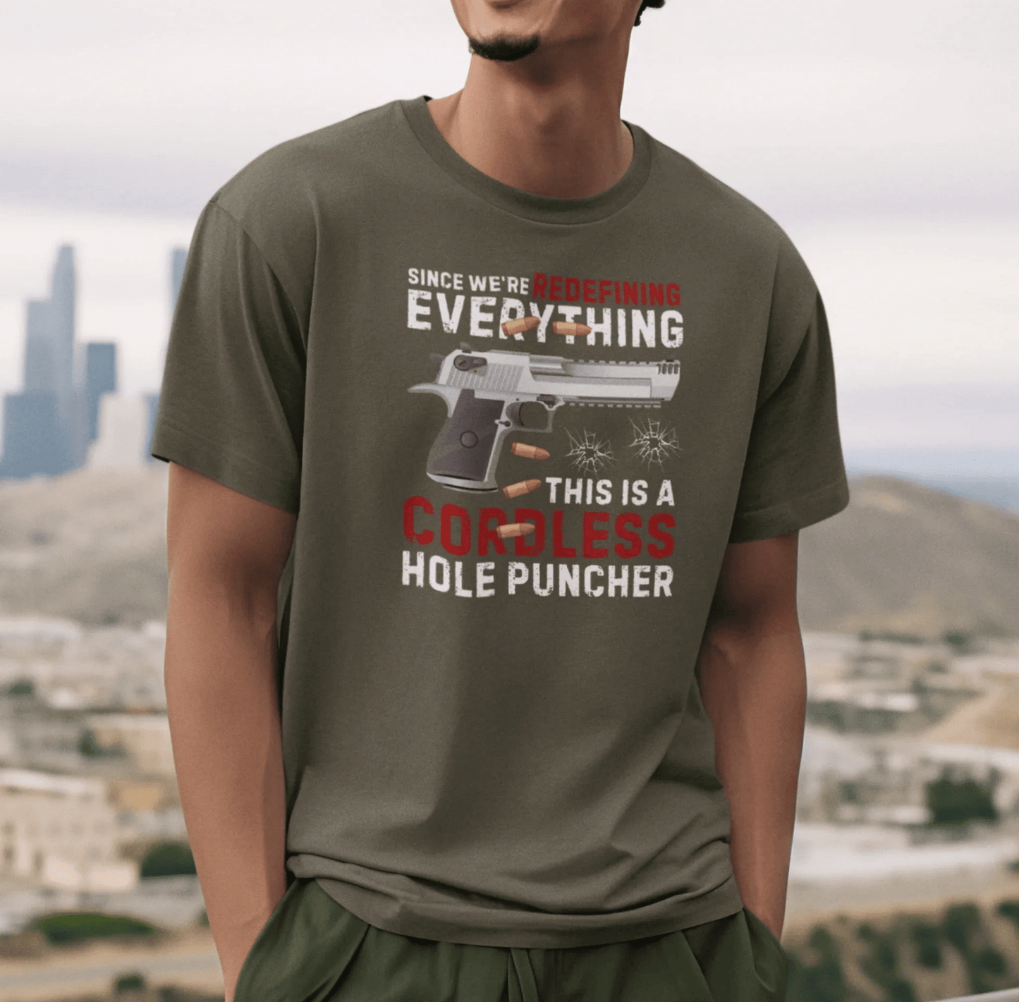 Since We Are Redefining Everything, This is a Cordless Hole Puncher Unisex T-Shirt, 2nd Amendment Tee, Pro - Gun Apparel - SKULLFURY MERCH