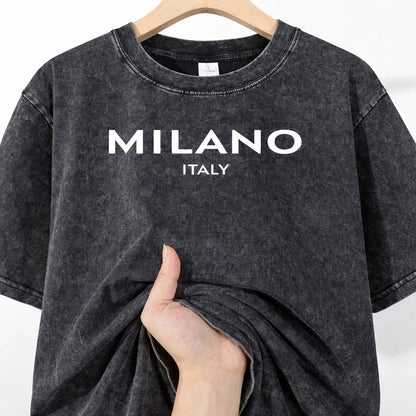 SkullFuryMerch Milano Italy Vintage Oversized Cotton Tee - SKULLFURY MERCH
