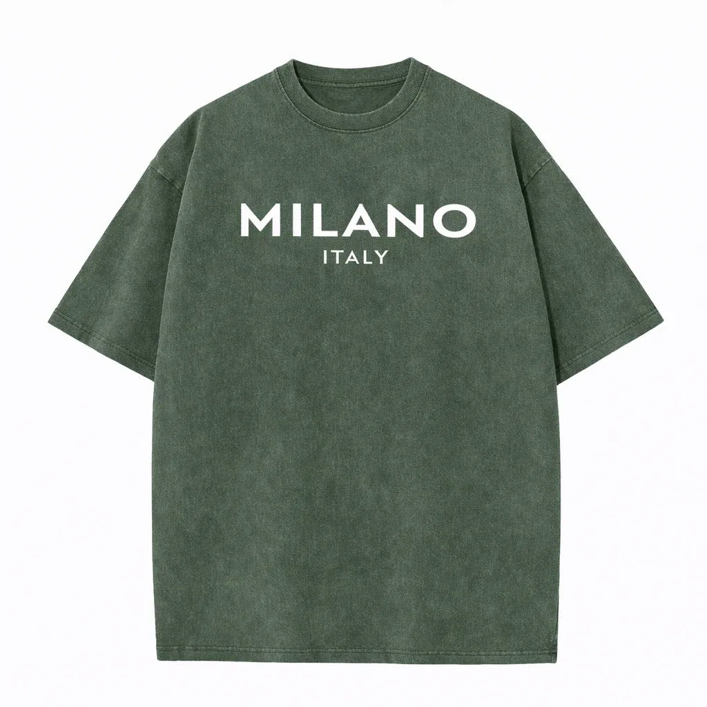SkullFuryMerch Milano Italy Vintage Oversized Cotton Tee - SKULLFURY MERCH