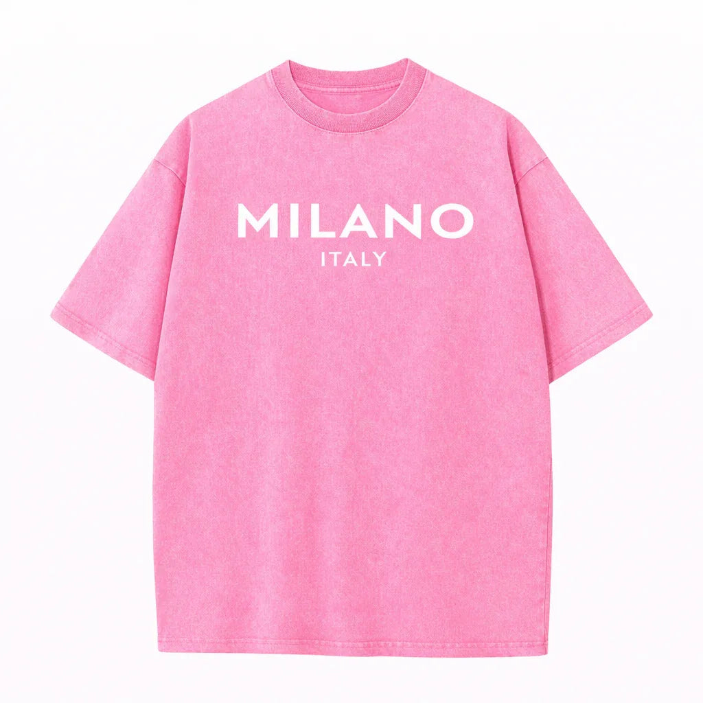 SkullFuryMerch Milano Italy Vintage Oversized Cotton Tee - SKULLFURY MERCH