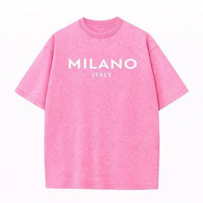SkullFuryMerch Milano Italy Vintage Oversized Cotton Tee - SKULLFURY MERCH