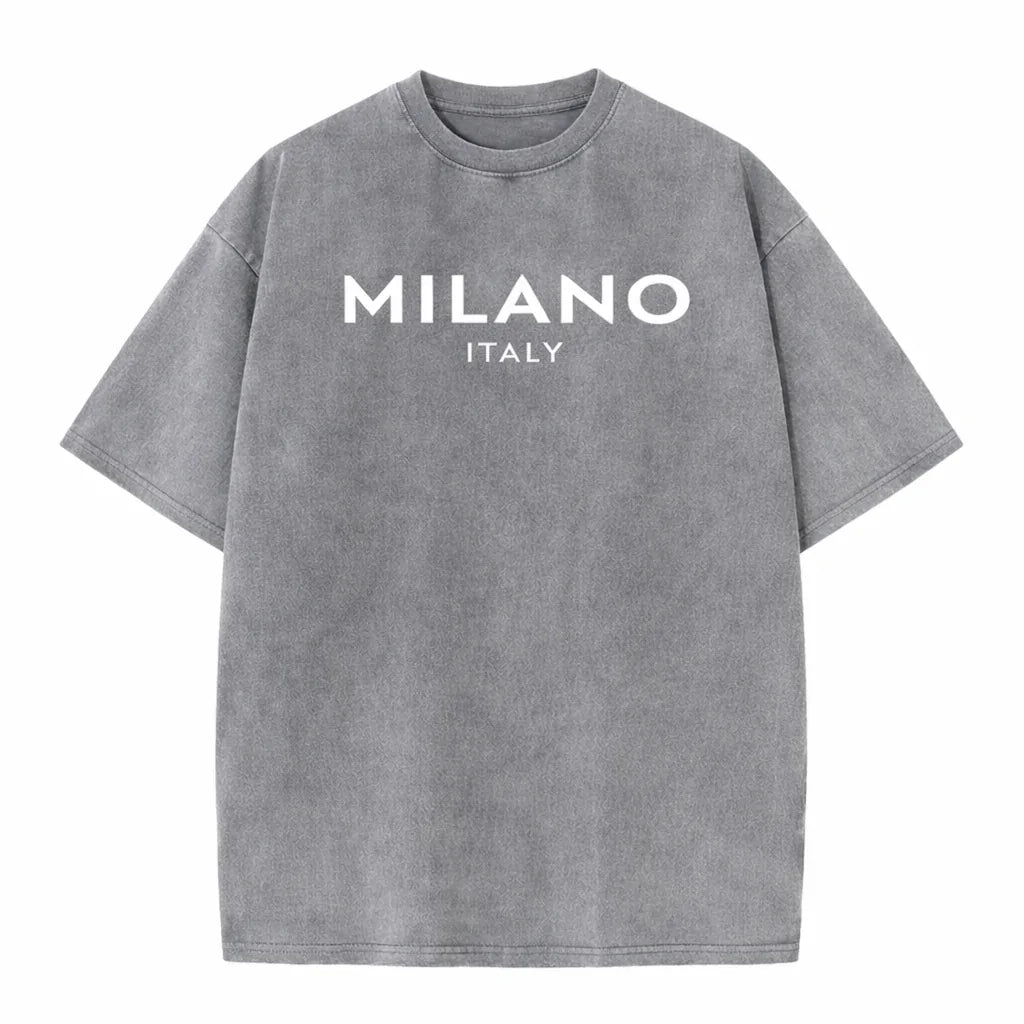SkullFuryMerch Milano Italy Vintage Oversized Cotton Tee - SKULLFURY MERCH