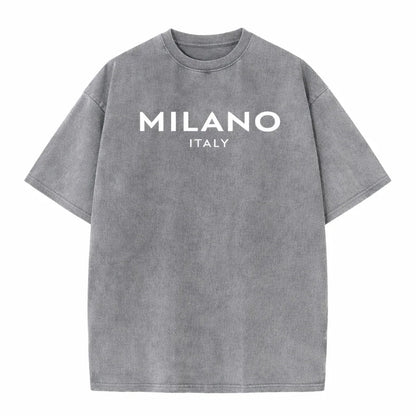 SkullFuryMerch Milano Italy Vintage Oversized Cotton Tee - SKULLFURY MERCH