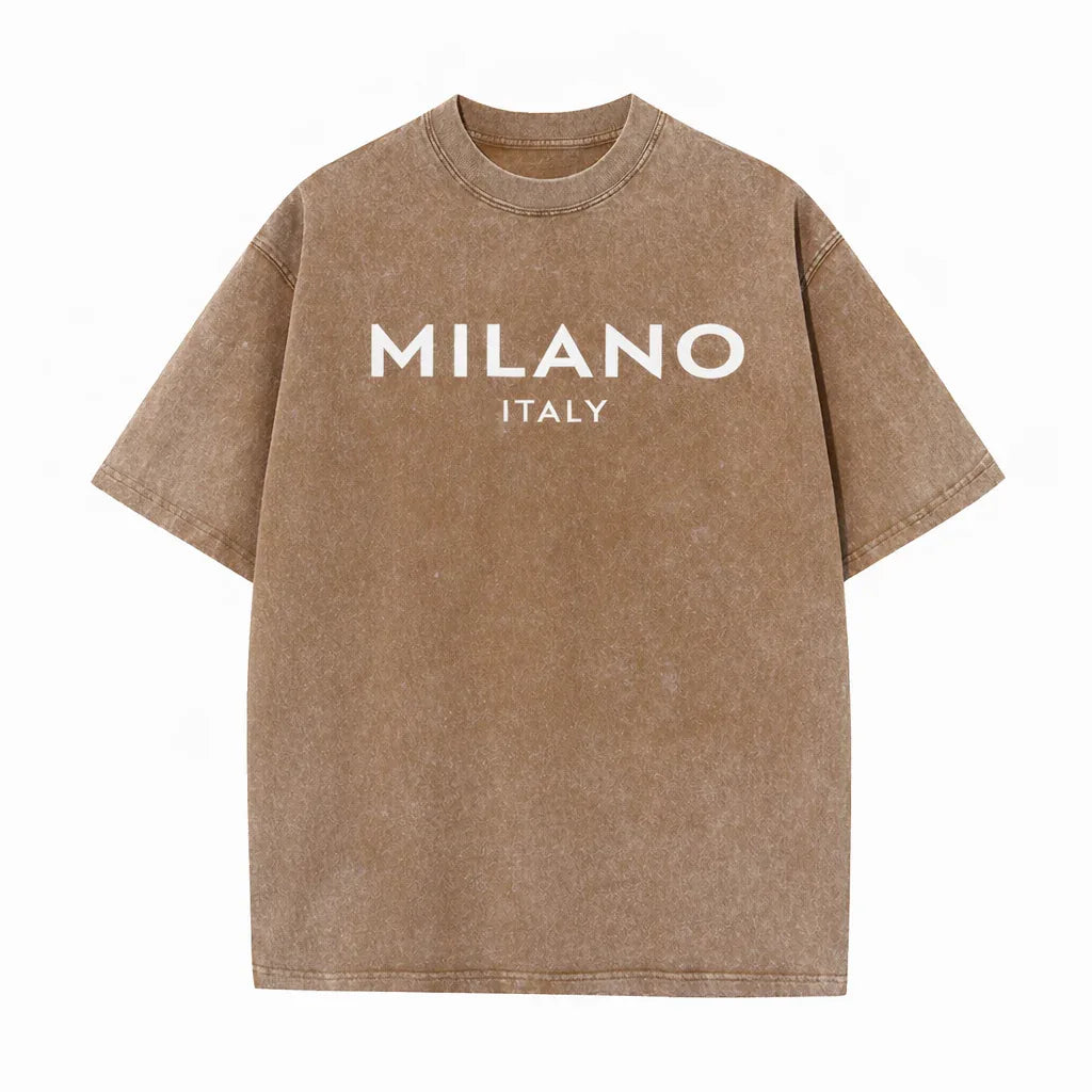 SkullFuryMerch Milano Italy Vintage Oversized Cotton Tee - SKULLFURY MERCH