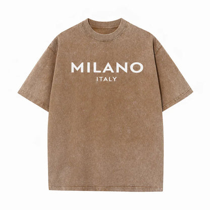 SkullFuryMerch Milano Italy Vintage Oversized Cotton Tee - SKULLFURY MERCH