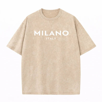 SkullFuryMerch Milano Italy Vintage Oversized Cotton Tee - SKULLFURY MERCH