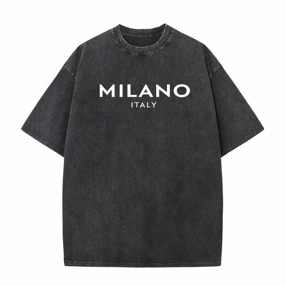 SkullFuryMerch Milano Italy Vintage Oversized Cotton Tee - SKULLFURY MERCH