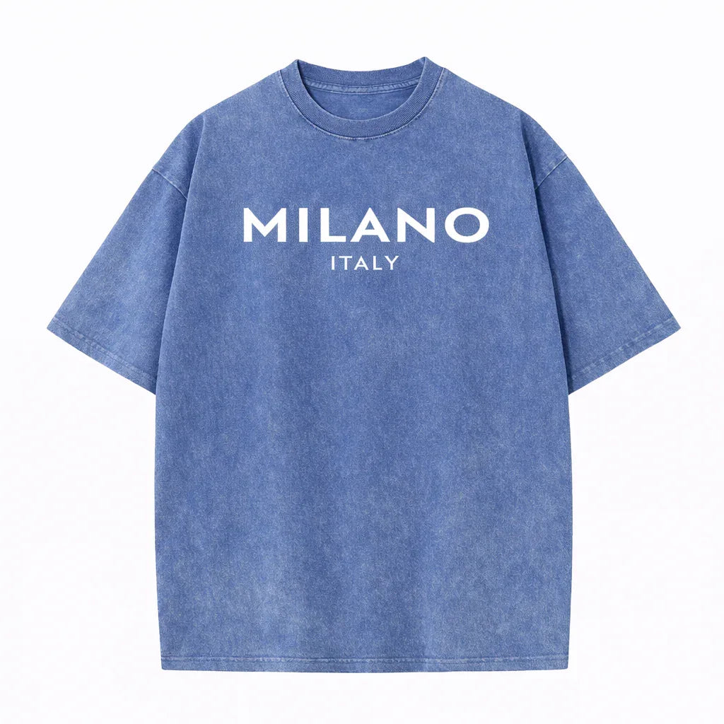 SkullFuryMerch Milano Italy Vintage Oversized Cotton Tee - SKULLFURY MERCH