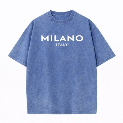 SkullFuryMerch Milano Italy Vintage Oversized Cotton Tee - SKULLFURY MERCH
