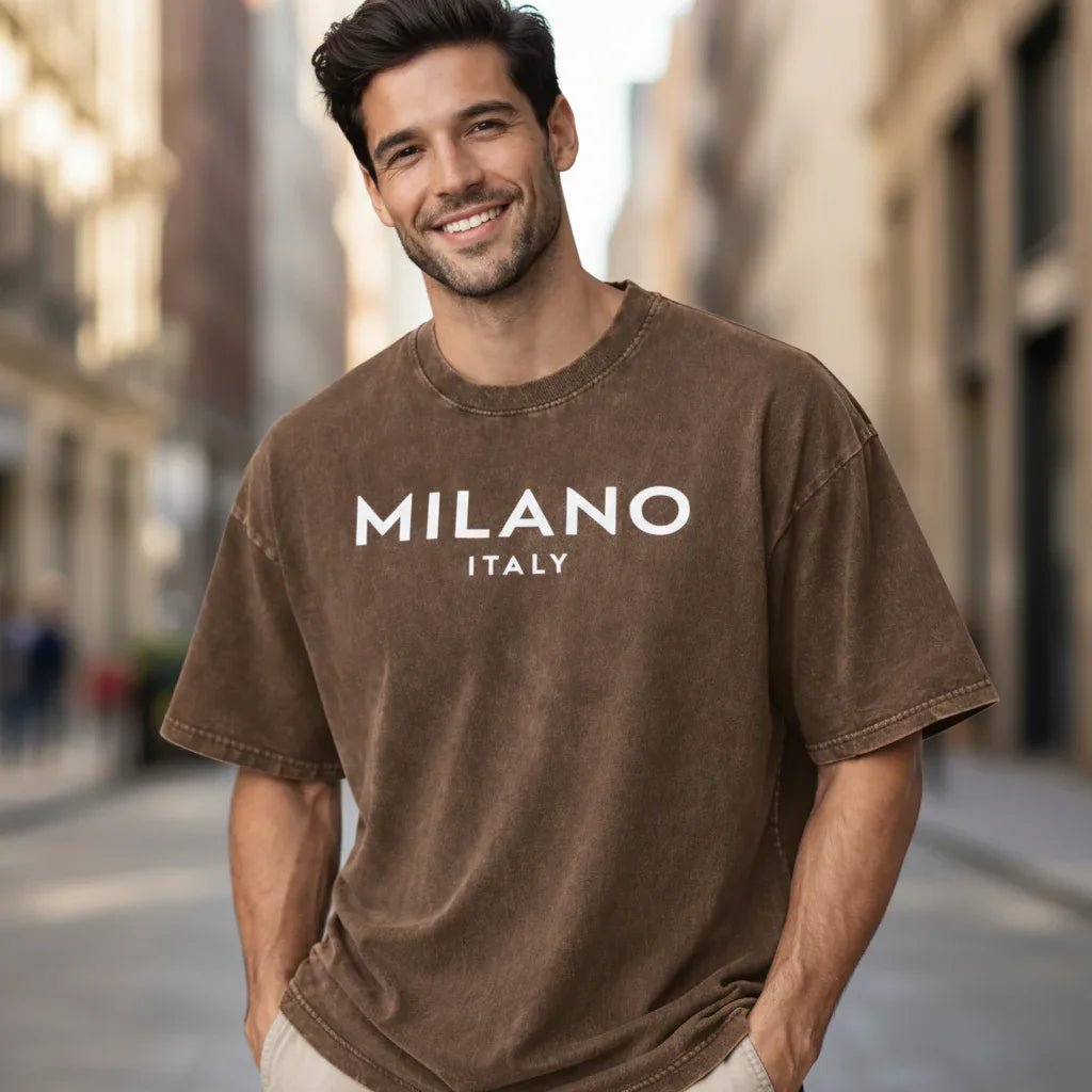 SkullFuryMerch Milano Italy Vintage Oversized Cotton Tee - SKULLFURY MERCH