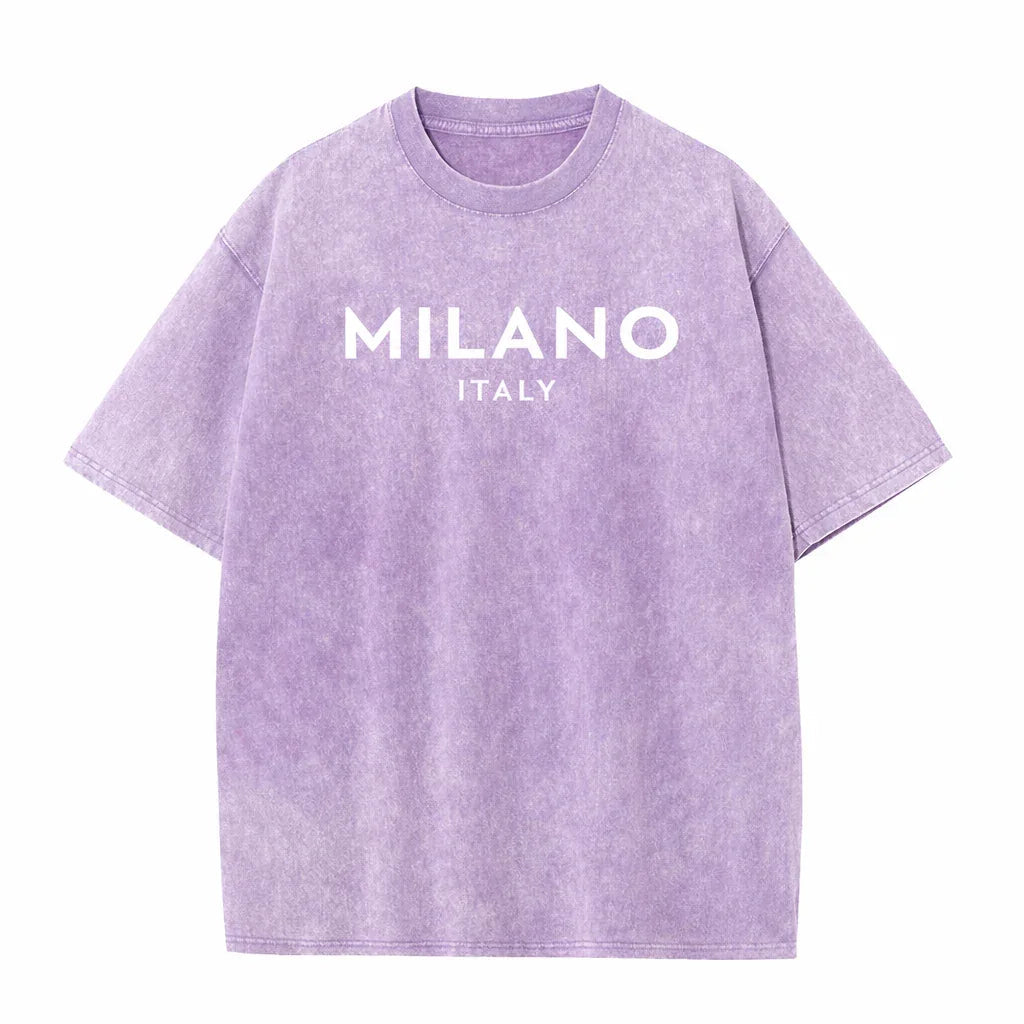 SkullFuryMerch Milano Italy Vintage Oversized Cotton Tee - SKULLFURY MERCH