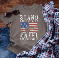 Stand for the Flag Kneel for the fallen Patriotic Unisex T-Shirt, Tee, Memorial Day Shirt, July 4th Gift, Veteran Apparel, Red White Blue