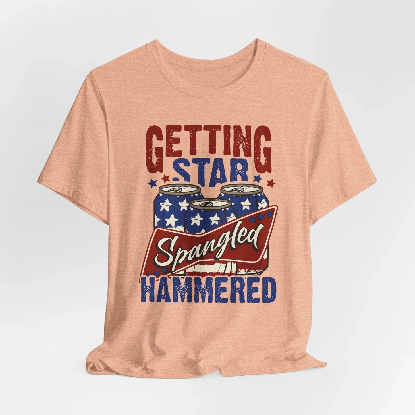 Star Spangled Hammered Tee - Fun Independence Day Shirt, Casual Summer Wear, Party T-Shirt, BBQ Outing Gift, USA Pride Apparel - SKULLFURY MERCH