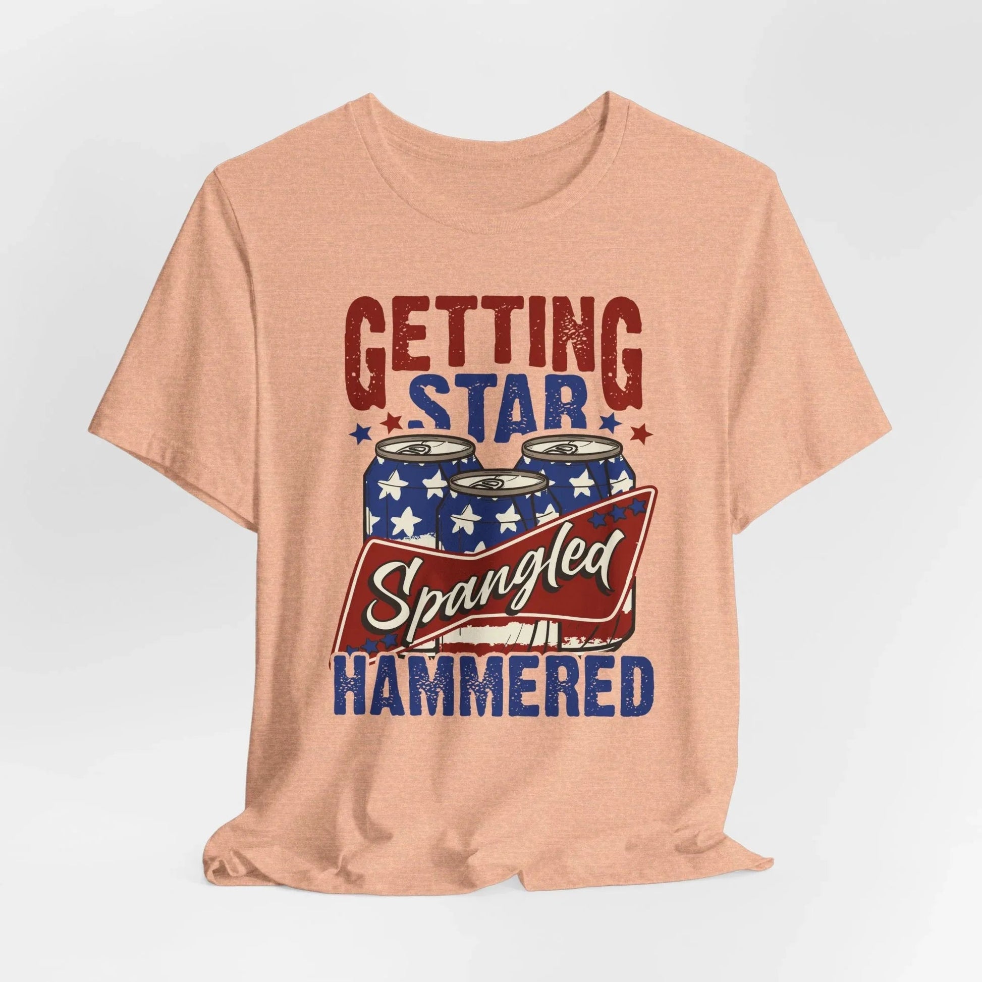 Star Spangled Hammered Tee - Fun Independence Day Shirt, Casual Summer Wear, Party T-Shirt, BBQ Outing Gift, USA Pride Apparel - SKULLFURY MERCH
