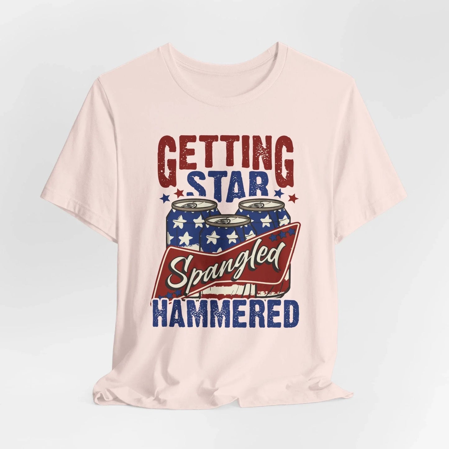 Star Spangled Hammered Tee - Fun Independence Day Shirt, Casual Summer Wear, Party T-Shirt, BBQ Outing Gift, USA Pride Apparel - SKULLFURY MERCH