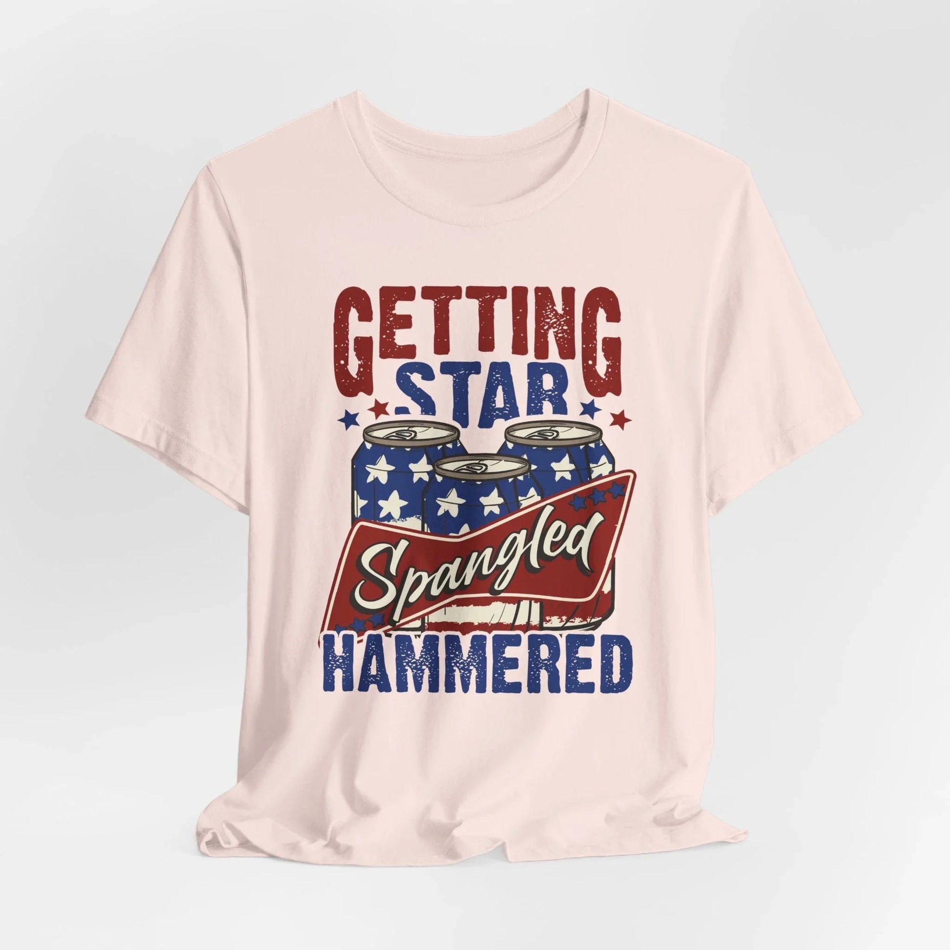 Star Spangled Hammered Tee - Fun Independence Day Shirt, Casual Summer Wear, Party T-Shirt, BBQ Outing Gift, USA Pride Apparel - SKULLFURY MERCH
