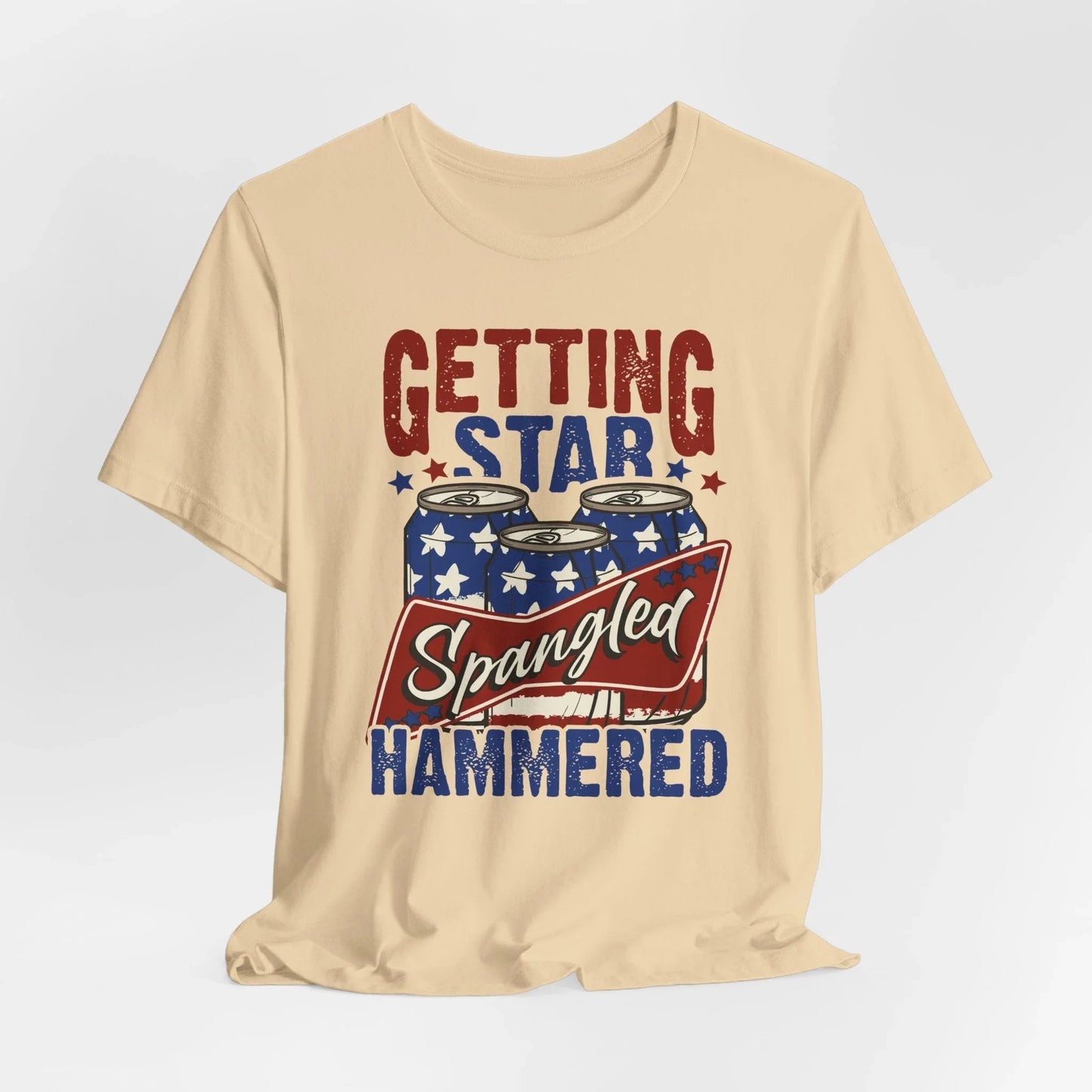 Star Spangled Hammered Tee - Fun Independence Day Shirt, Casual Summer Wear, Party T-Shirt, BBQ Outing Gift, USA Pride Apparel - SKULLFURY MERCH