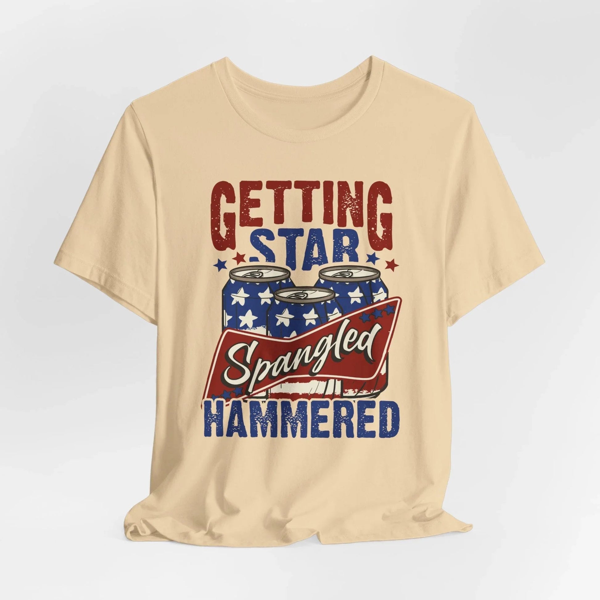 Star Spangled Hammered Tee - Fun Independence Day Shirt, Casual Summer Wear, Party T-Shirt, BBQ Outing Gift, USA Pride Apparel - SKULLFURY MERCH