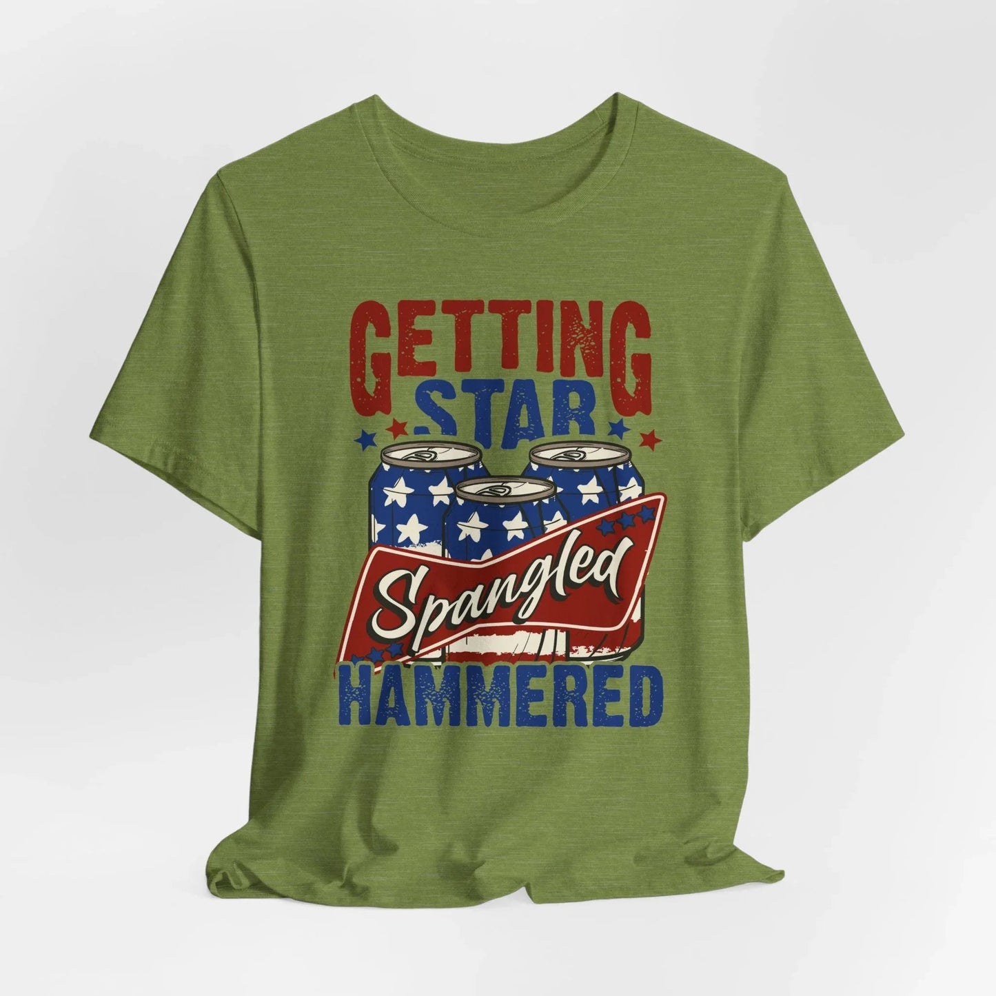 Star Spangled Hammered Tee - Fun Independence Day Shirt, Casual Summer Wear, Party T-Shirt, BBQ Outing Gift, USA Pride Apparel - SKULLFURY MERCH