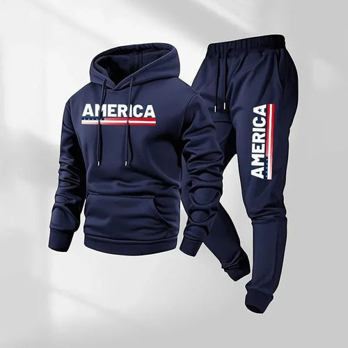 The America Urban Streetwear Fleece Tracksuit Set - SKULLFURY MERCH