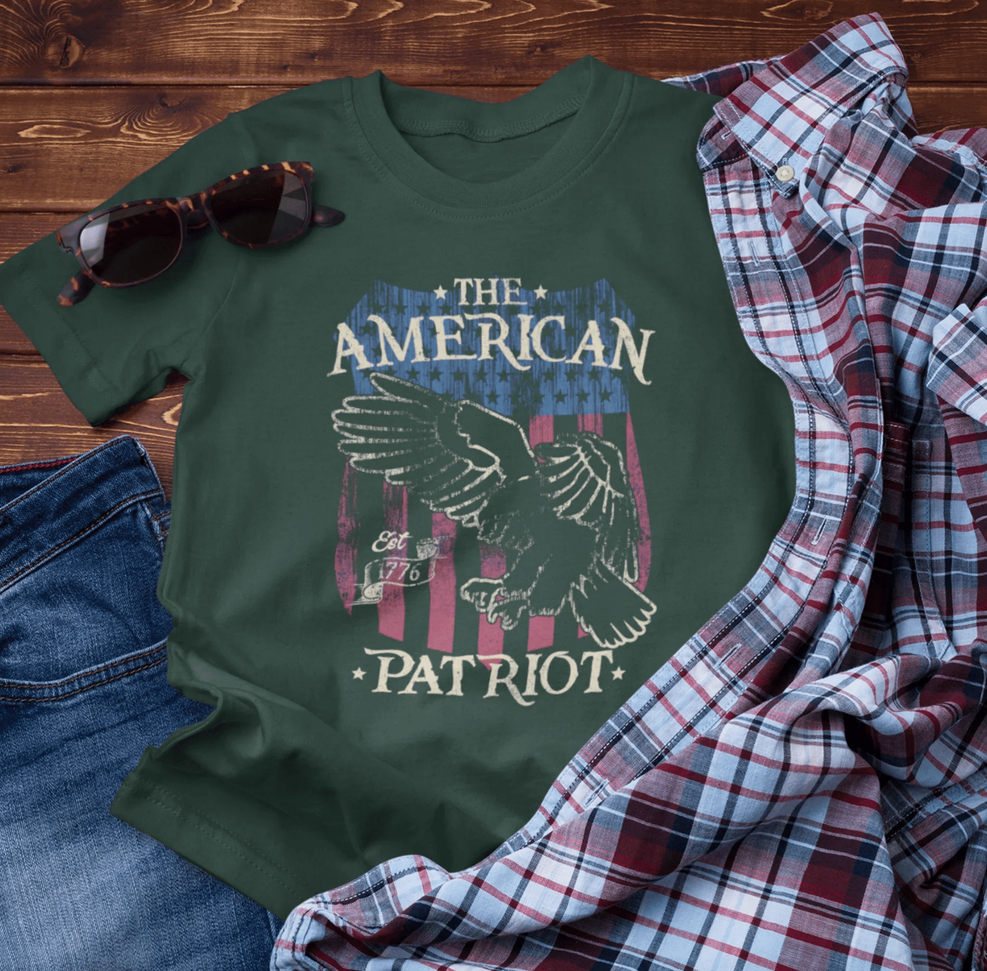 The American Patriot Unisex T-Shirt, American Tee, USA Shirt, Unisex Graphic Tee, Independence Day Apparel - SKULLFURY MERCH