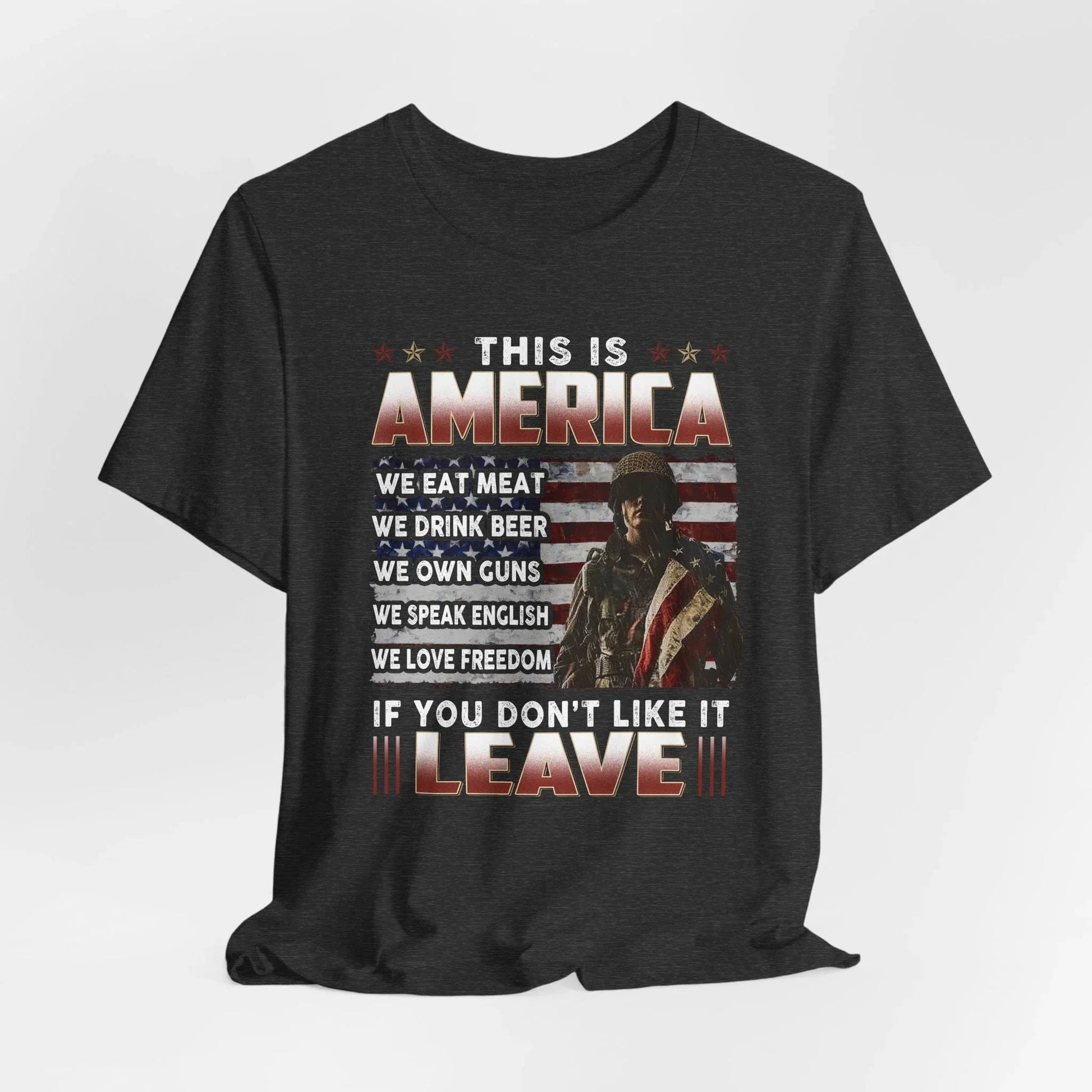 This is America, If You Don't Like It, Leave Unisex T-Shirt, Patriotic Tee, Veteran Tee, American Pride T-Shirt - SKULLFURY MERCH