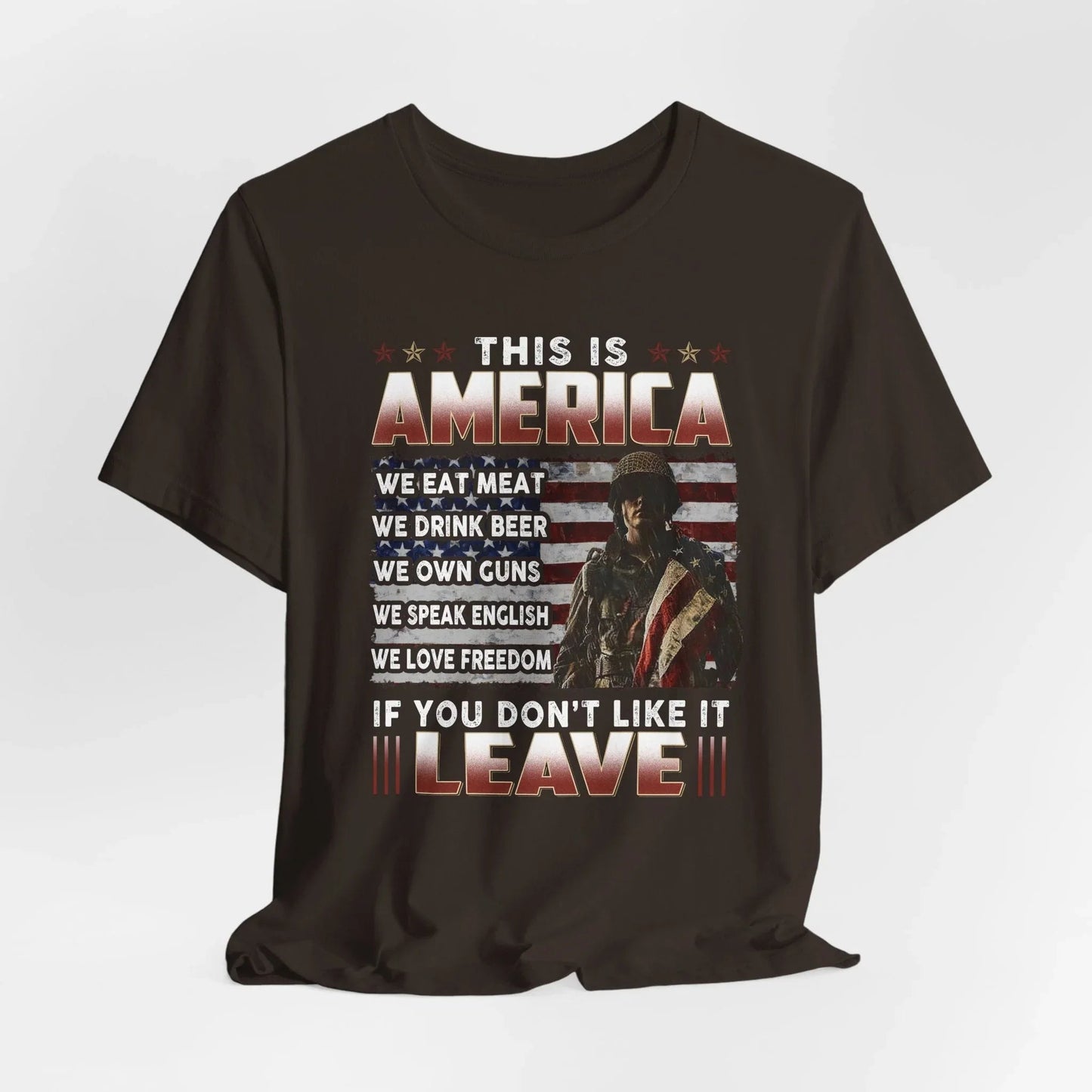 This is America, If You Don't Like It, Leave Unisex T-Shirt, Patriotic Tee, Veteran Tee, American Pride T-Shirt - SKULLFURY MERCH