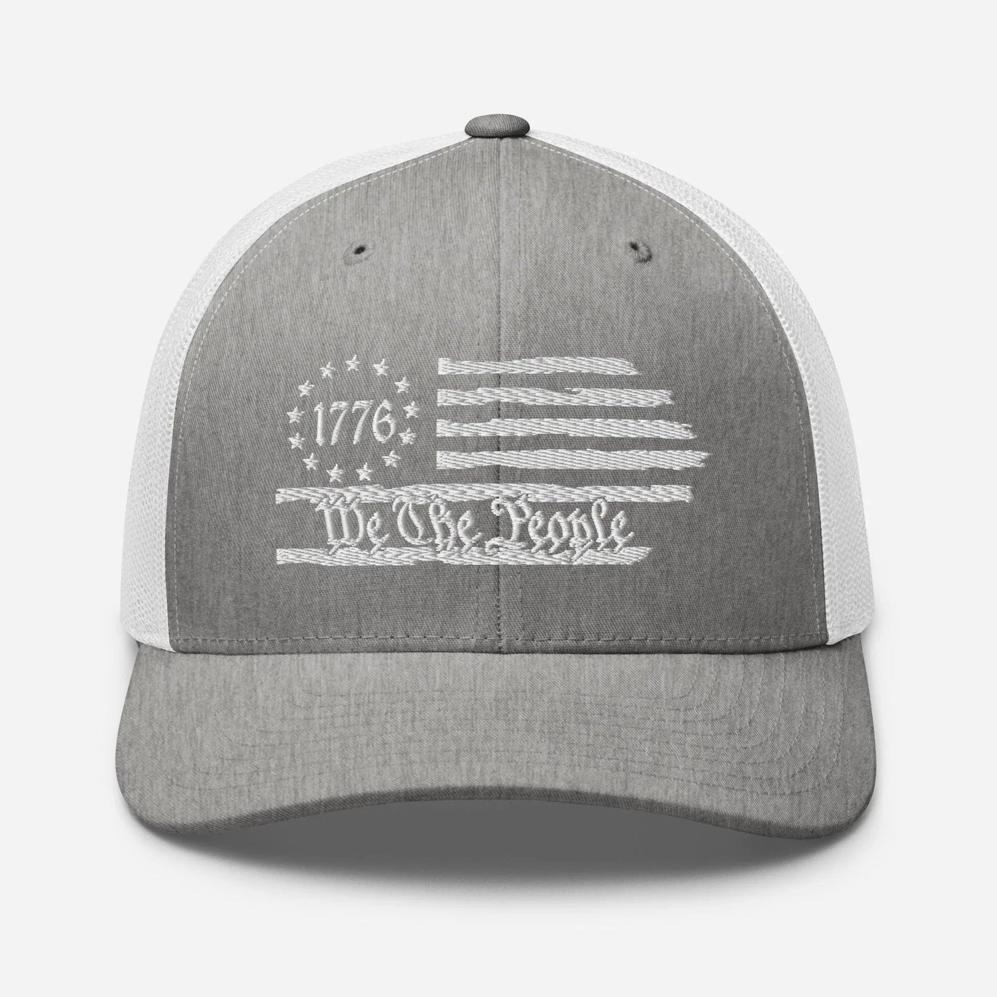 USA 1776 Trucker Hat – We The People, Patriotic 1776 Mesh Trucker Cap - SKULLFURY MERCH