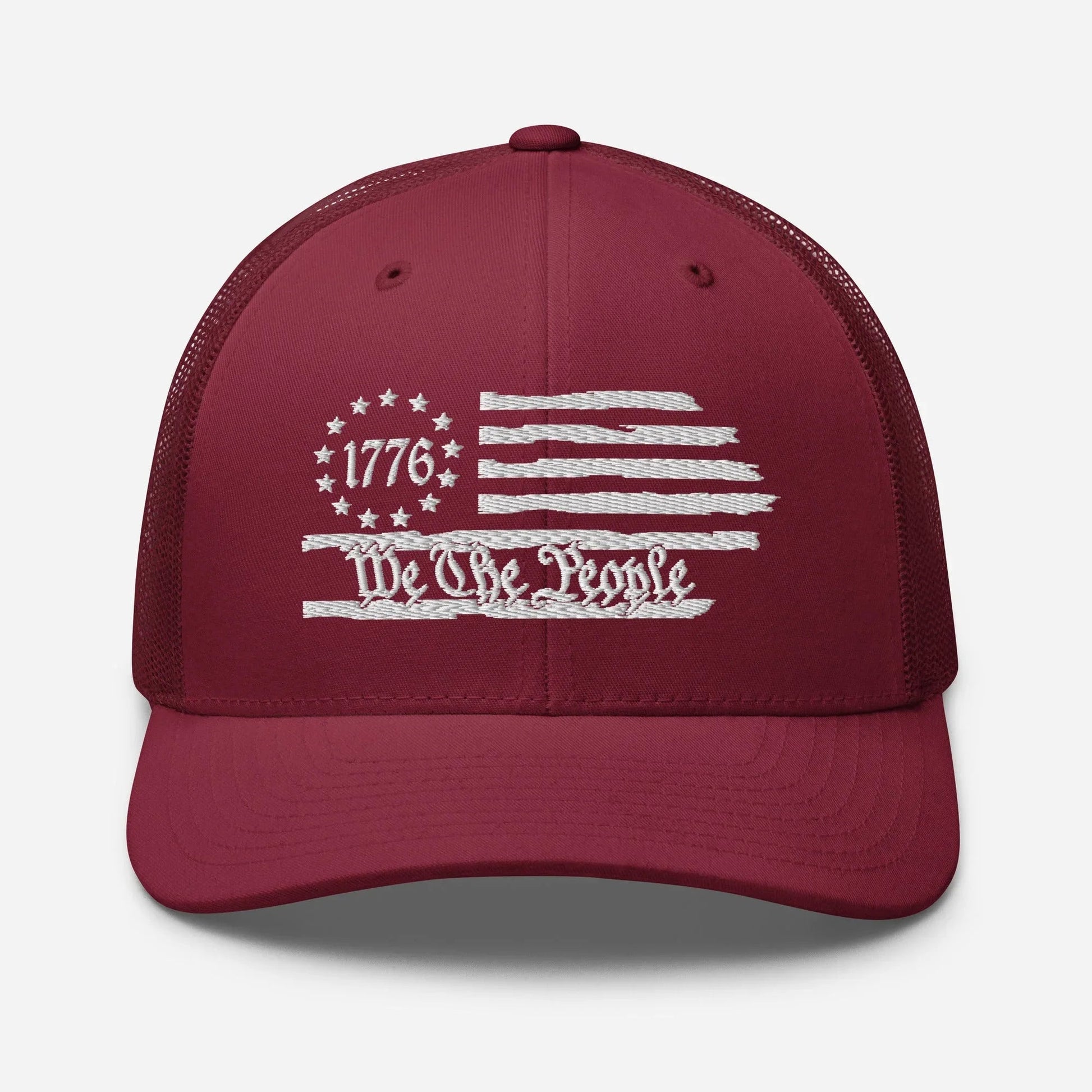 USA 1776 Trucker Hat – We The People, Patriotic 1776 Mesh Trucker Cap - SKULLFURY MERCH