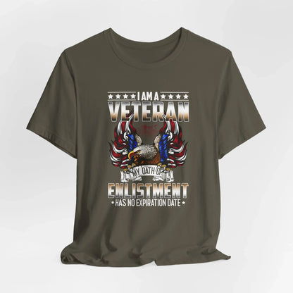 Veteran Oath Unisex T-Shirt, Military Enlistment Tee, Patriotic Shirt, Army Veteran Gift, Soldier Tee - SKULLFURY MERCH