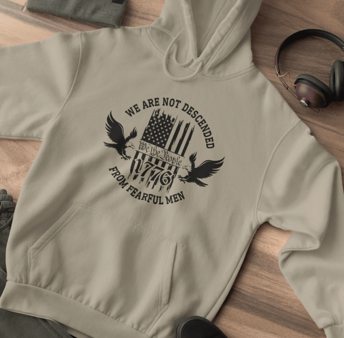 We Are Not Descended From Fearful Men Unisex Hoodie, Bold Patriotic Hoodie Jumper, Independence Day - SKULLFURY MERCH