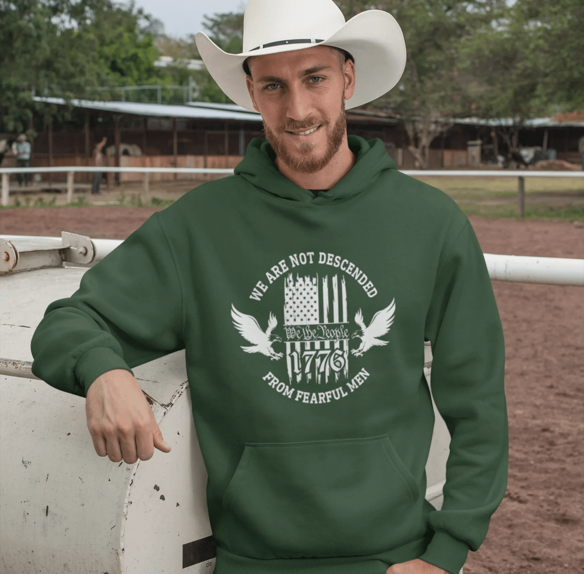 We Are Not Descended From Fearful Men Unisex Hoodie, Bold Patriotic Hoodie Jumper, Independence Day - SKULLFURY MERCH