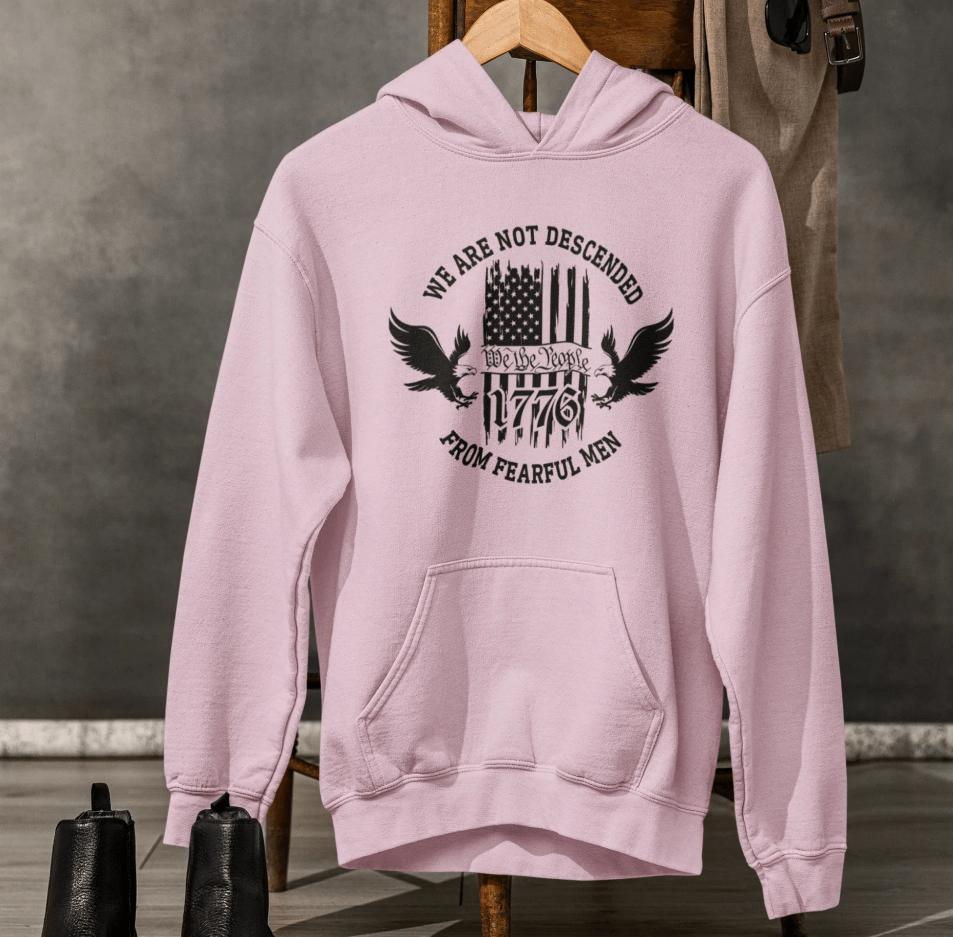 We Are Not Descended From Fearful Men Unisex Hoodie, Bold Patriotic Hoodie Jumper, Independence Day - SKULLFURY MERCH