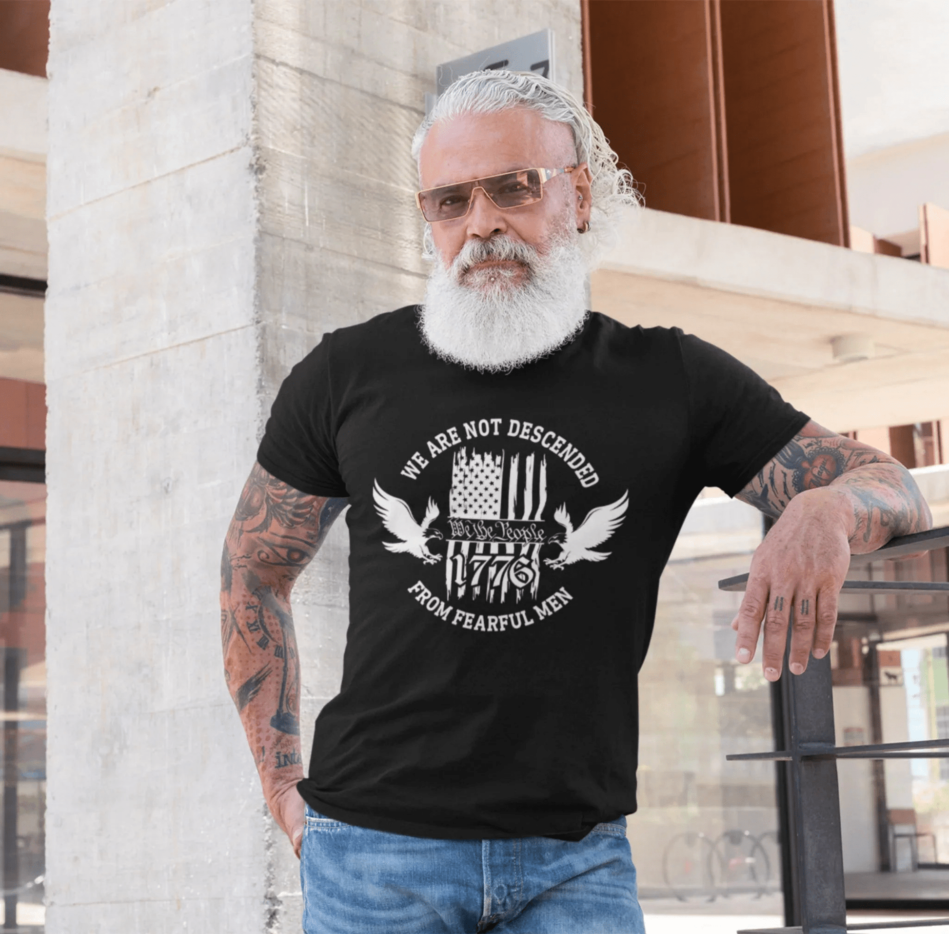 We Are Not Descended From Fearful Men unisex T-Shirt, patriotic tee, Founding fathers legacy T-Shirt - SKULLFURY MERCH