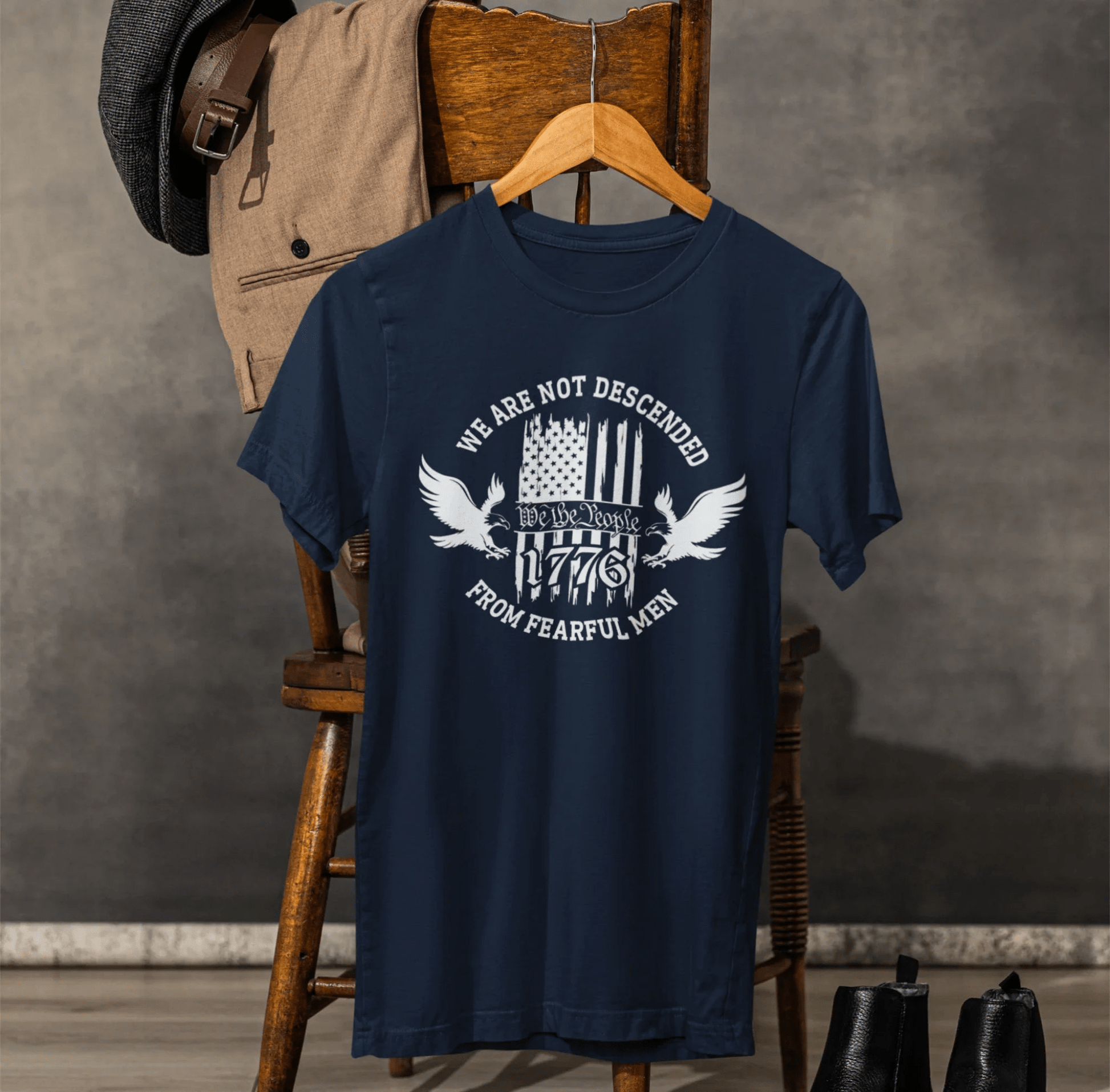 We Are Not Descended From Fearful Men unisex T-Shirt, patriotic tee, Founding fathers legacy T-Shirt - SKULLFURY MERCH