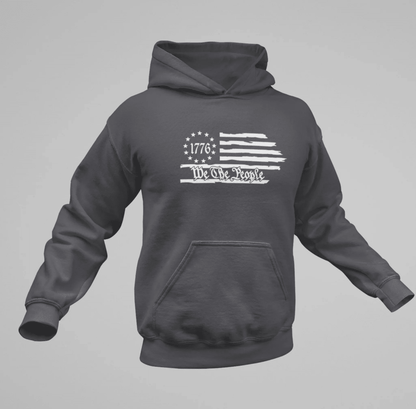 We The People 1776 Flag Patriotic Unisex Hoodie, Freedom & Liberty Sweatshirt, American Flag Hooded Sweatshirt, - SKULLFURY MERCH