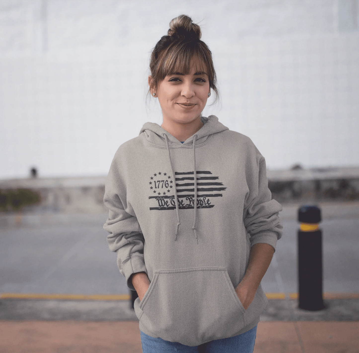 We The People 1776 Flag Patriotic Unisex Hoodie, Freedom & Liberty Sweatshirt, American Flag Hooded Sweatshirt, - SKULLFURY MERCH