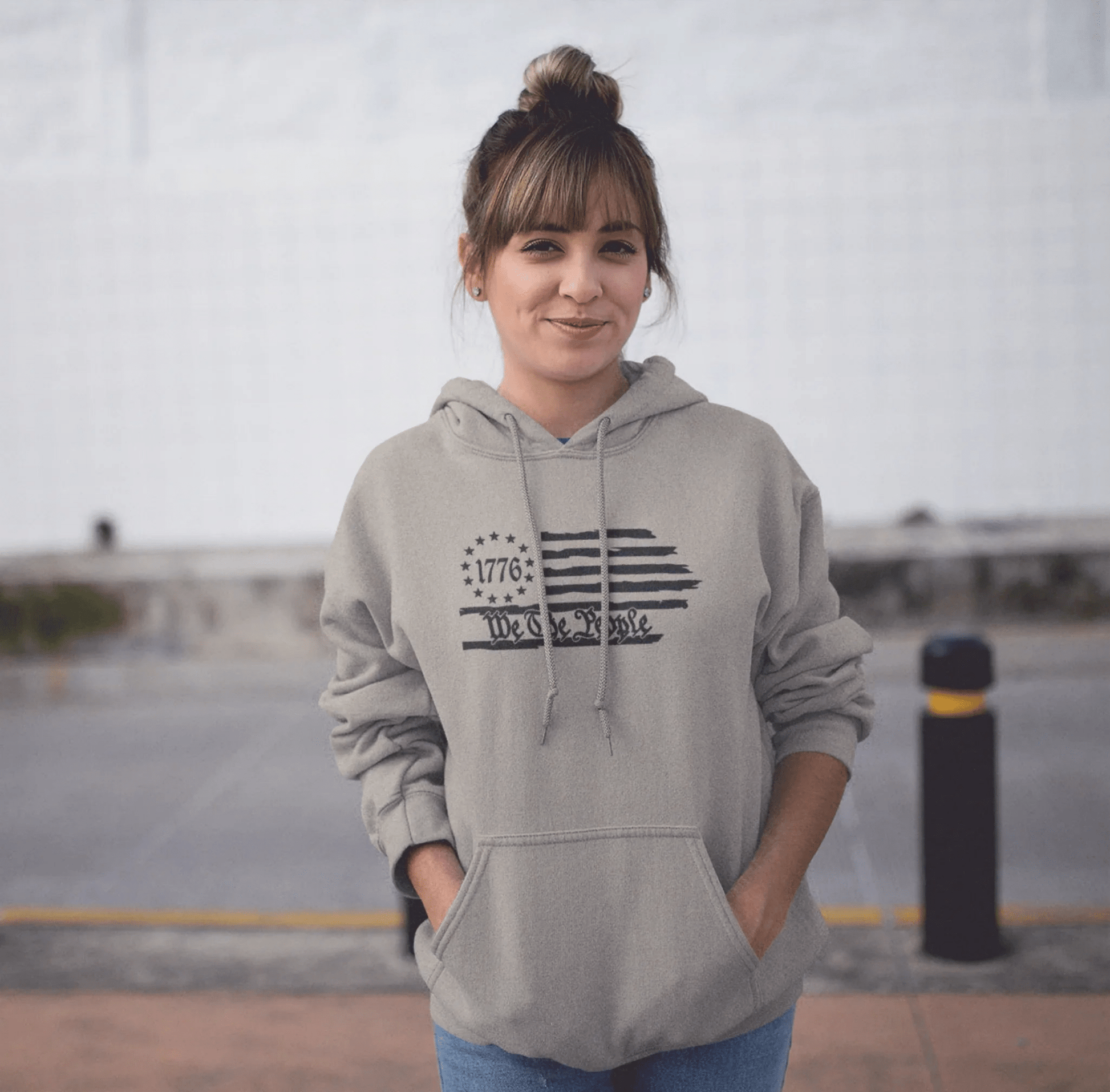 We The People 1776 Flag Patriotic Unisex Hoodie, Freedom & Liberty Sweatshirt, American Flag Hooded Sweatshirt, - SKULLFURY MERCH