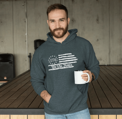 We The People 1776 Flag Patriotic Unisex Hoodie, Freedom & Liberty Sweatshirt, American Flag Hooded Sweatshirt, - SKULLFURY MERCH